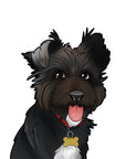 disney style black smiling dog