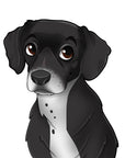 Disney style black puppy with white chest