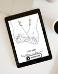two hands with anniversary dates and names