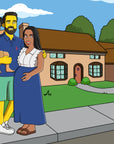 Expecting family infront of simpsons house