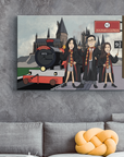 Gryffindor house dressed, three people printed on canvas