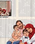 family hugging children in front of window