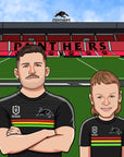 Nathan Cleary and a supportive fan at bluebet stadium