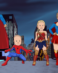 superman spiderman and wonder woman superhero art