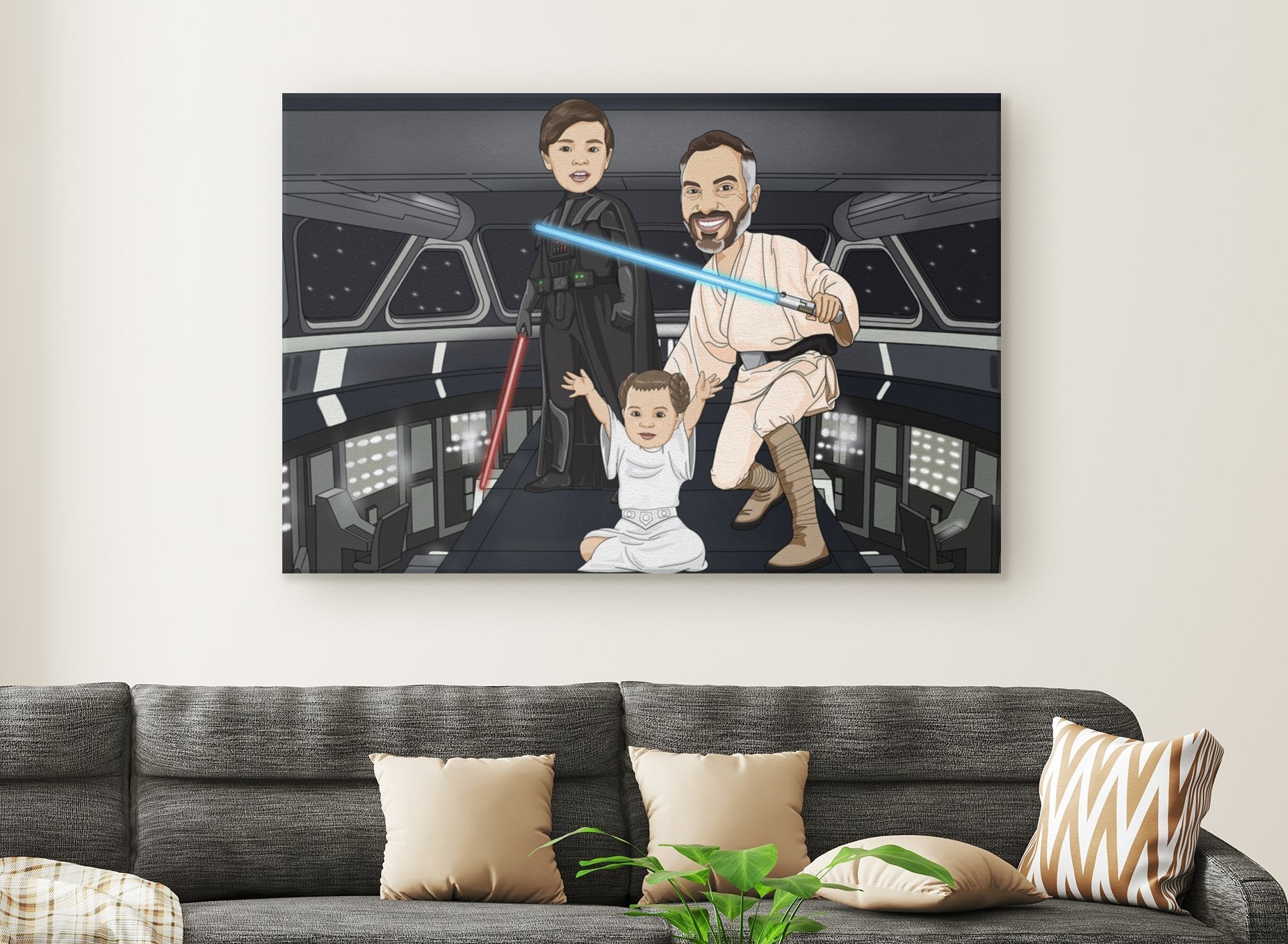 Starwars family in battleship