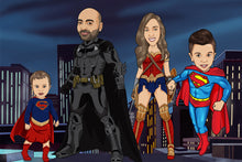 Load image into Gallery viewer, I am Cartoonified | Family Cartoon Canvas, Super Heroify
