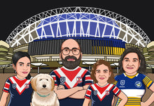 Load image into Gallery viewer, I am Cartoonified | Rugby League Theme - Canvas | Personalised Canvas Artworks
