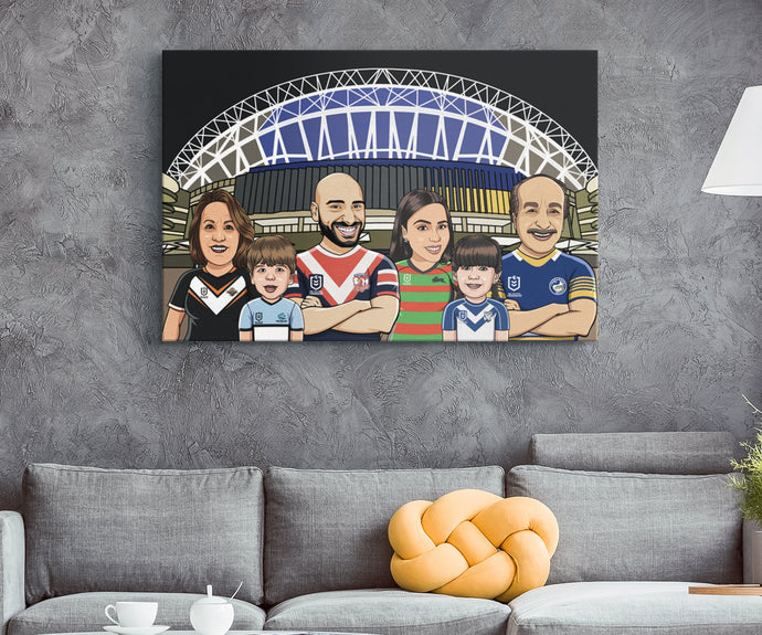 I am Cartoonified | Rugby League Theme - Canvas | Personalised Canvas Artworks