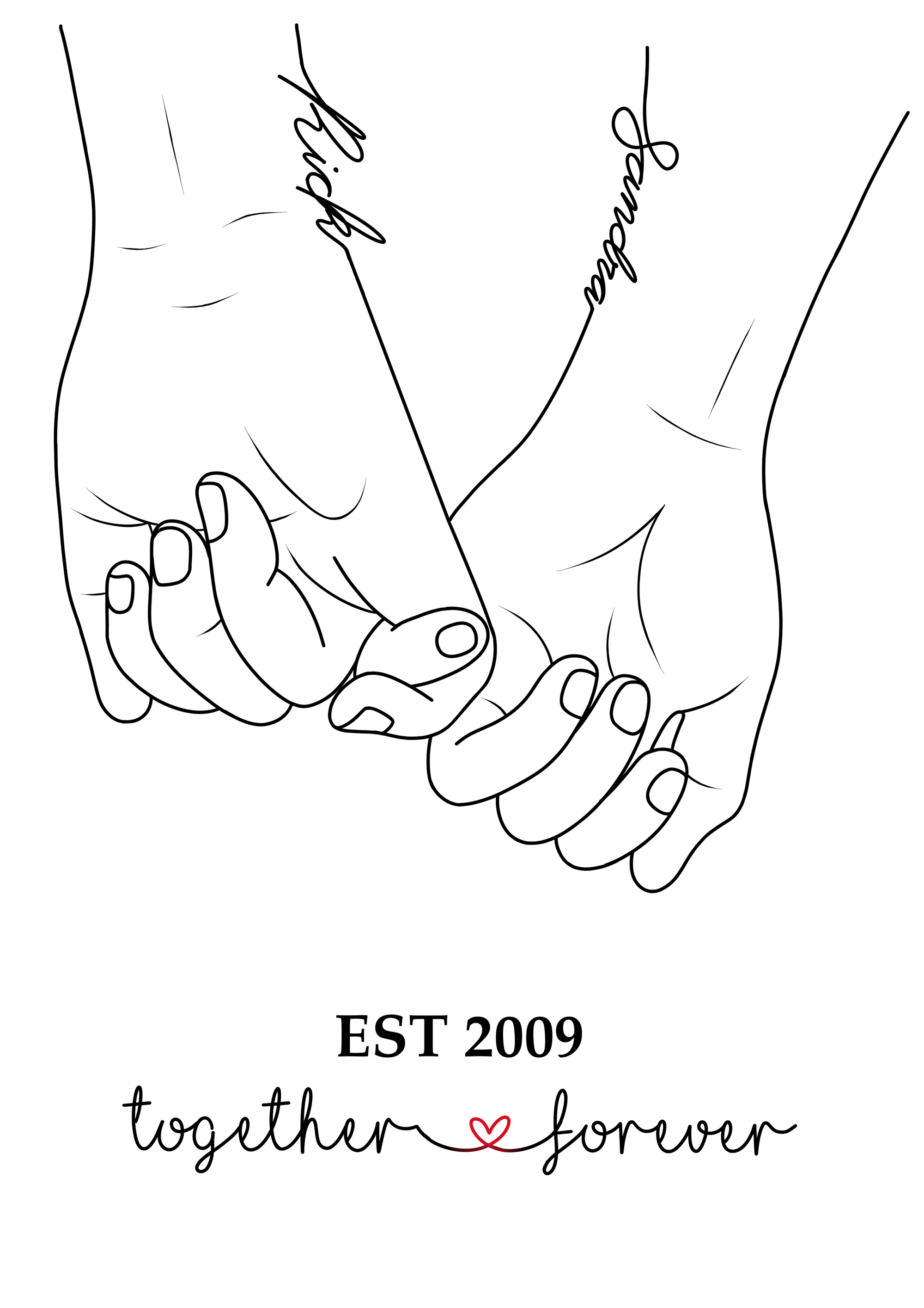 hands and anniversary date