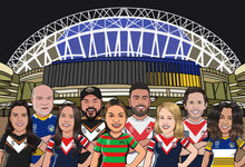 Load image into Gallery viewer, I am Cartoonified | Rugby League Theme - Canvas | Personalised Canvas Artworks
