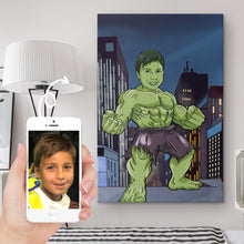 Load image into Gallery viewer, I am Cartoonified | Child Cartoon Canvas, Super Heroify
