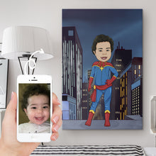 Load image into Gallery viewer, I am Cartoonified | Child Cartoon Canvas, Super Heroify
