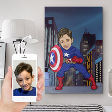 Load image into Gallery viewer, I am Cartoonified | Child Cartoon Canvas, Super Heroify

