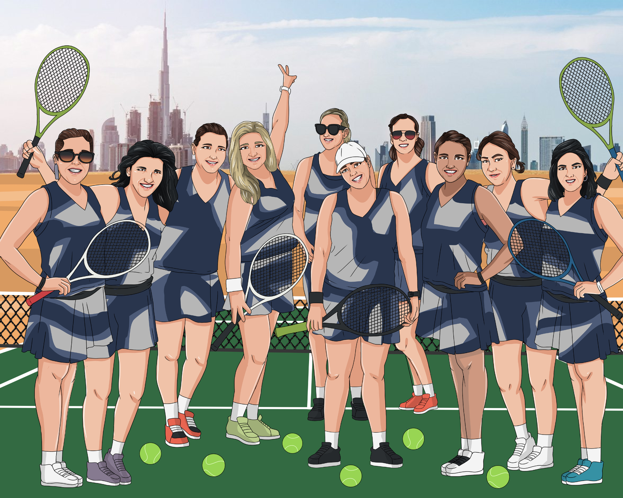 ladies playing tennis