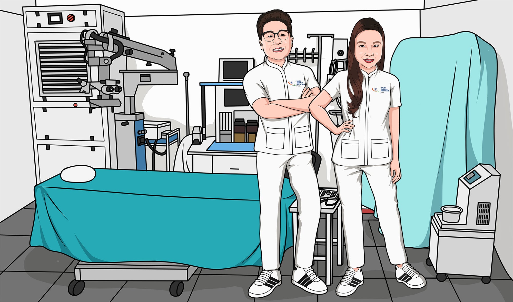 doctors at work in treatment room