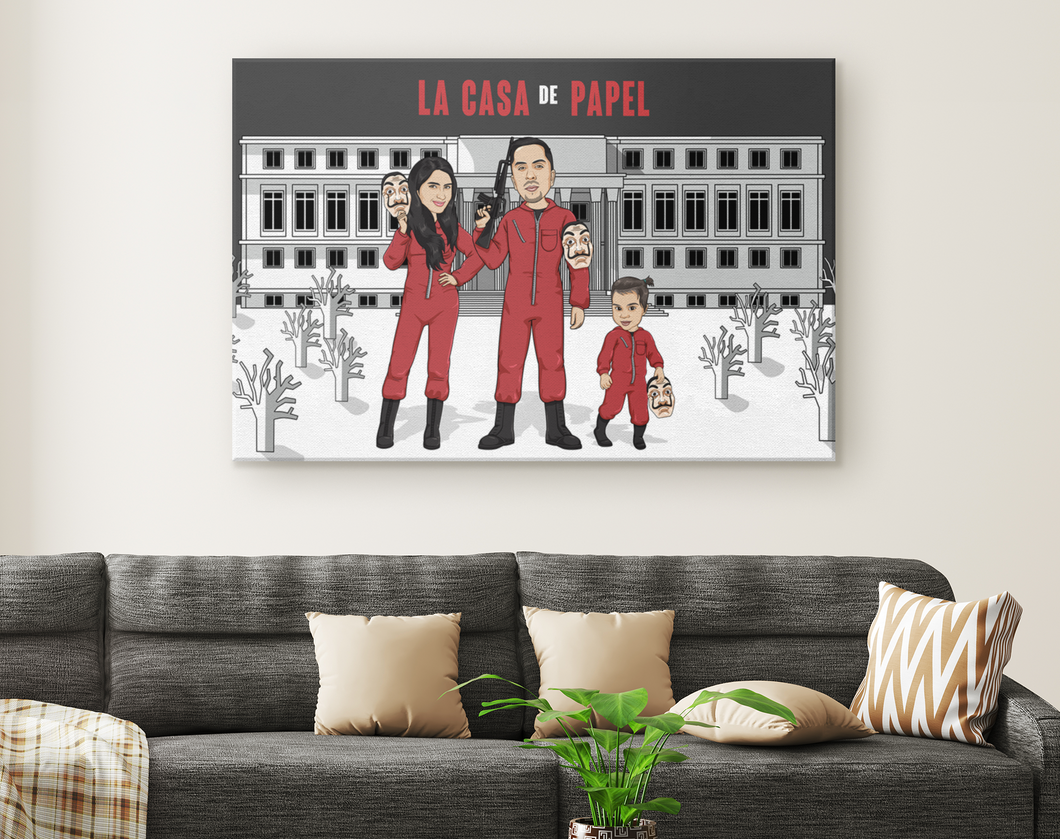 I am Cartoonified | Money Heist - Canvas | Personalised Canvas Artwork